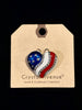 American Flag Heart Brooch
