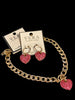 Pink Rhinestone Heart Toggle Necklace